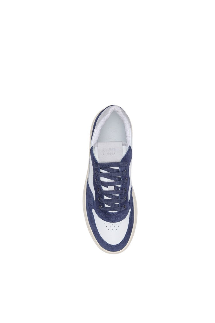 Pantofola D'oro Blue Leather Suede Flexible Rubber Sneakers