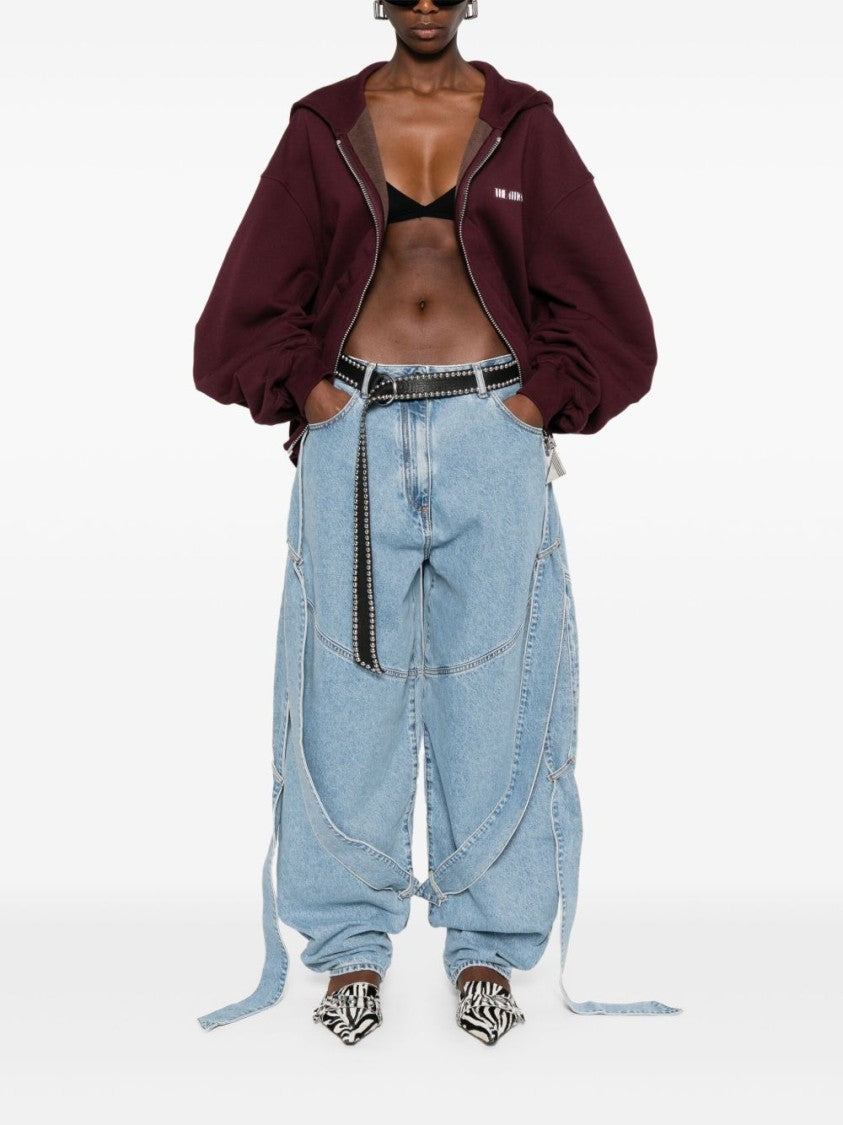 The Attico Balloon Fit Clear Blue Denim Jeans