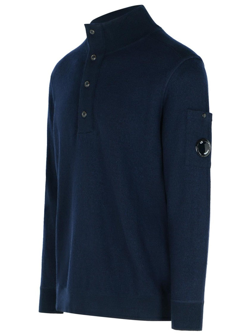 C.P. Company Grs' Navy Wool Blend Sweater