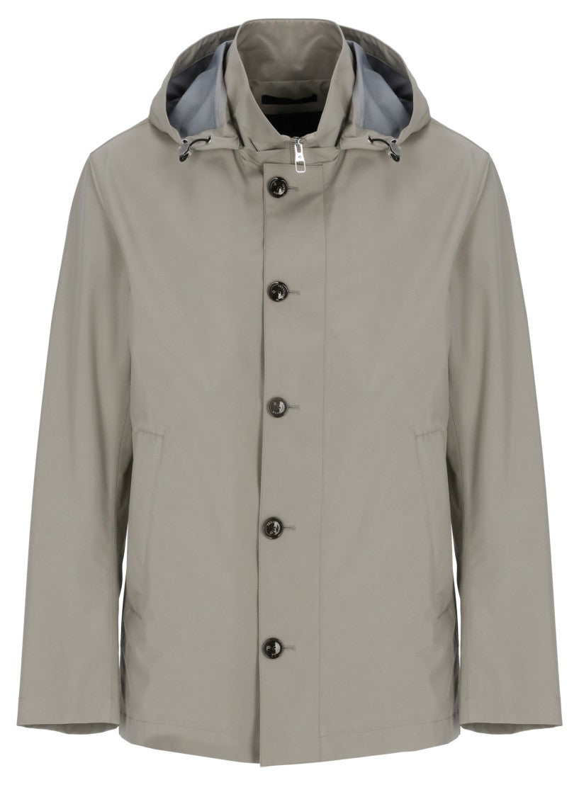 Montecore Grey Tech Fabric Hooded Jacket