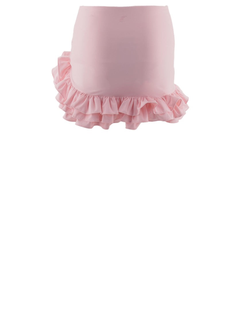 Jacquemus High-Waisted Asymmetrical Shorts With Draped Ruffles