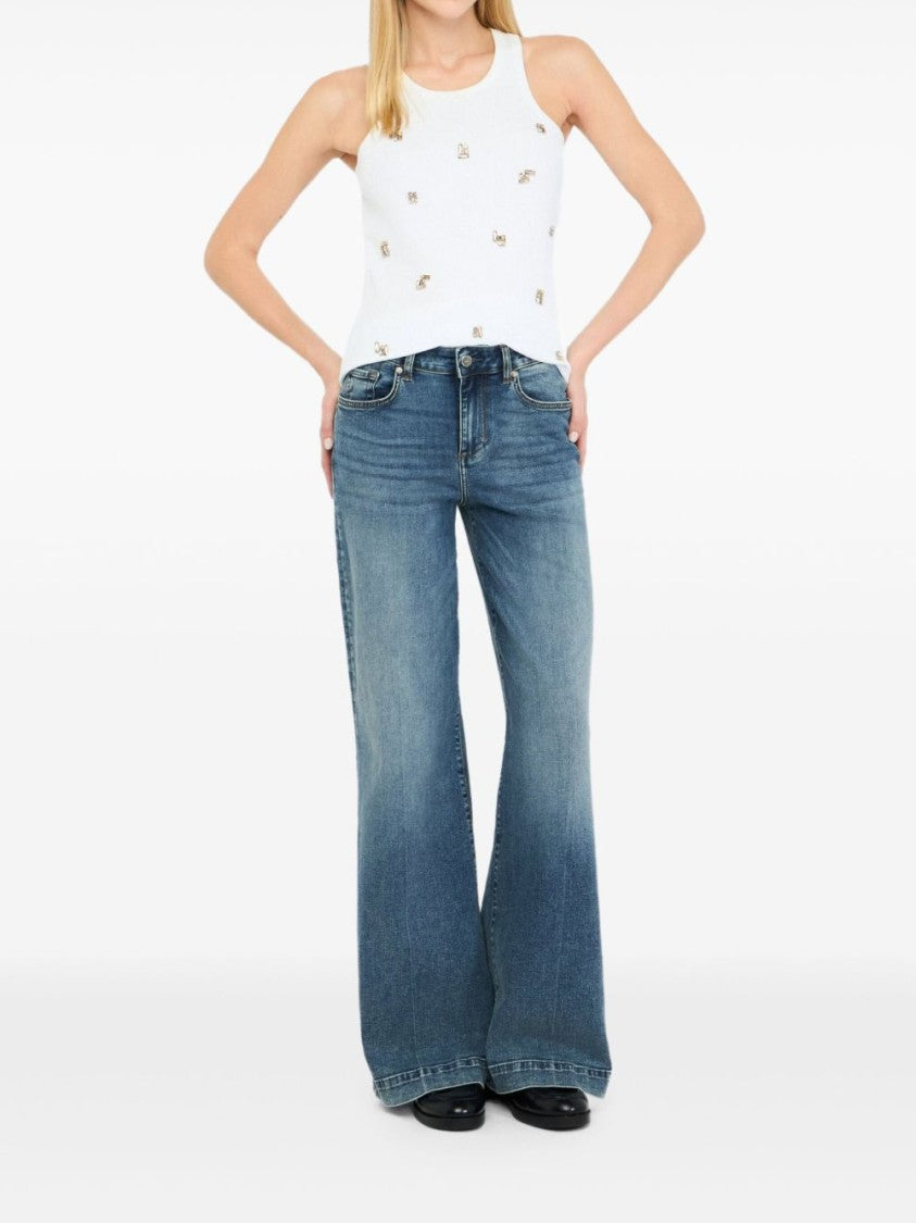 Liu Jo Wide-Leg Blue Jeans With High Waist