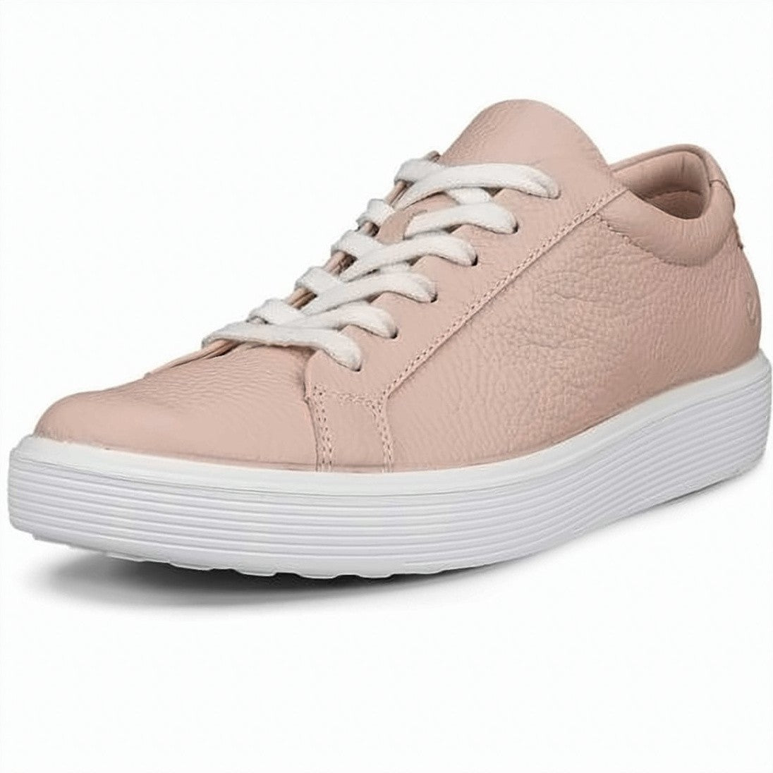 Ecco Textured Leather Low-Top Sneakers With Ridged Rubber Sole