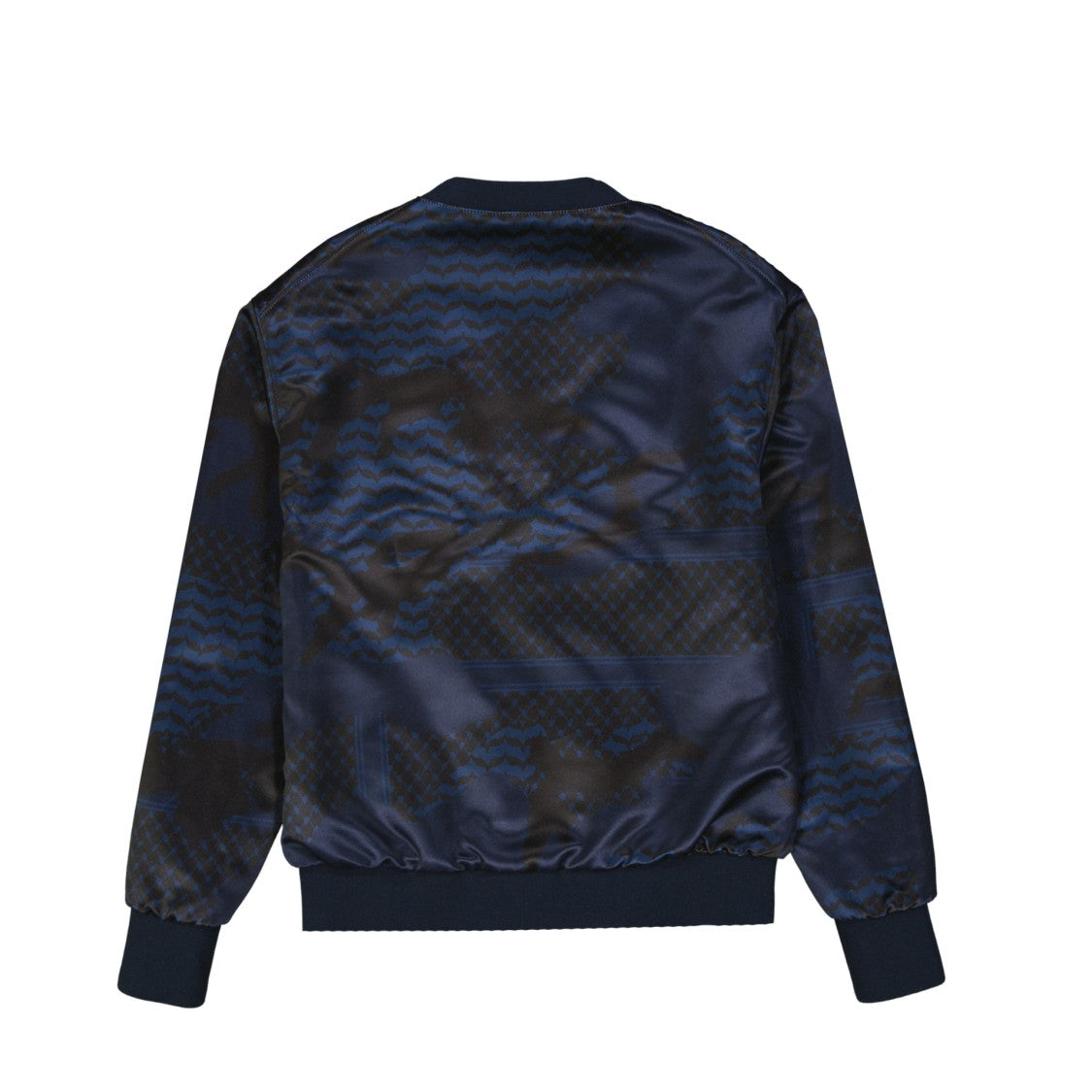 Neil Barrett Blue Bomber Jacket With Ribbed Cuffs