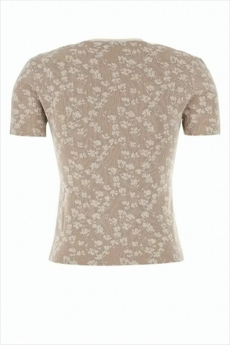 Fendi Short-Sleeved Floral Jacquard Top