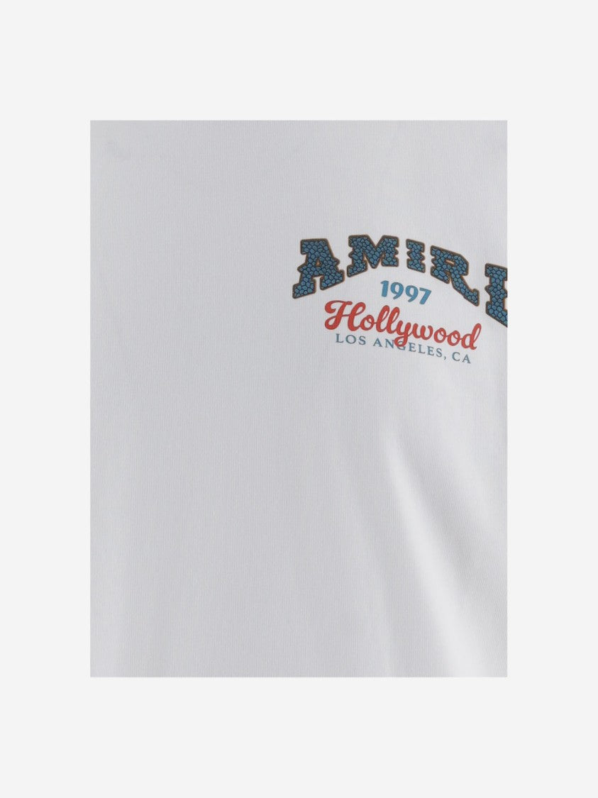 Amiri White Logo Printed Cotton T-Shirt