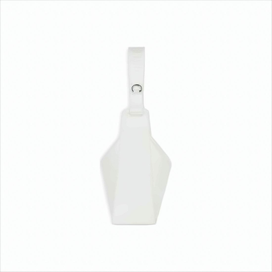 Balenciaga Structured White Leather Shoulder Bag With Detachable Pouch