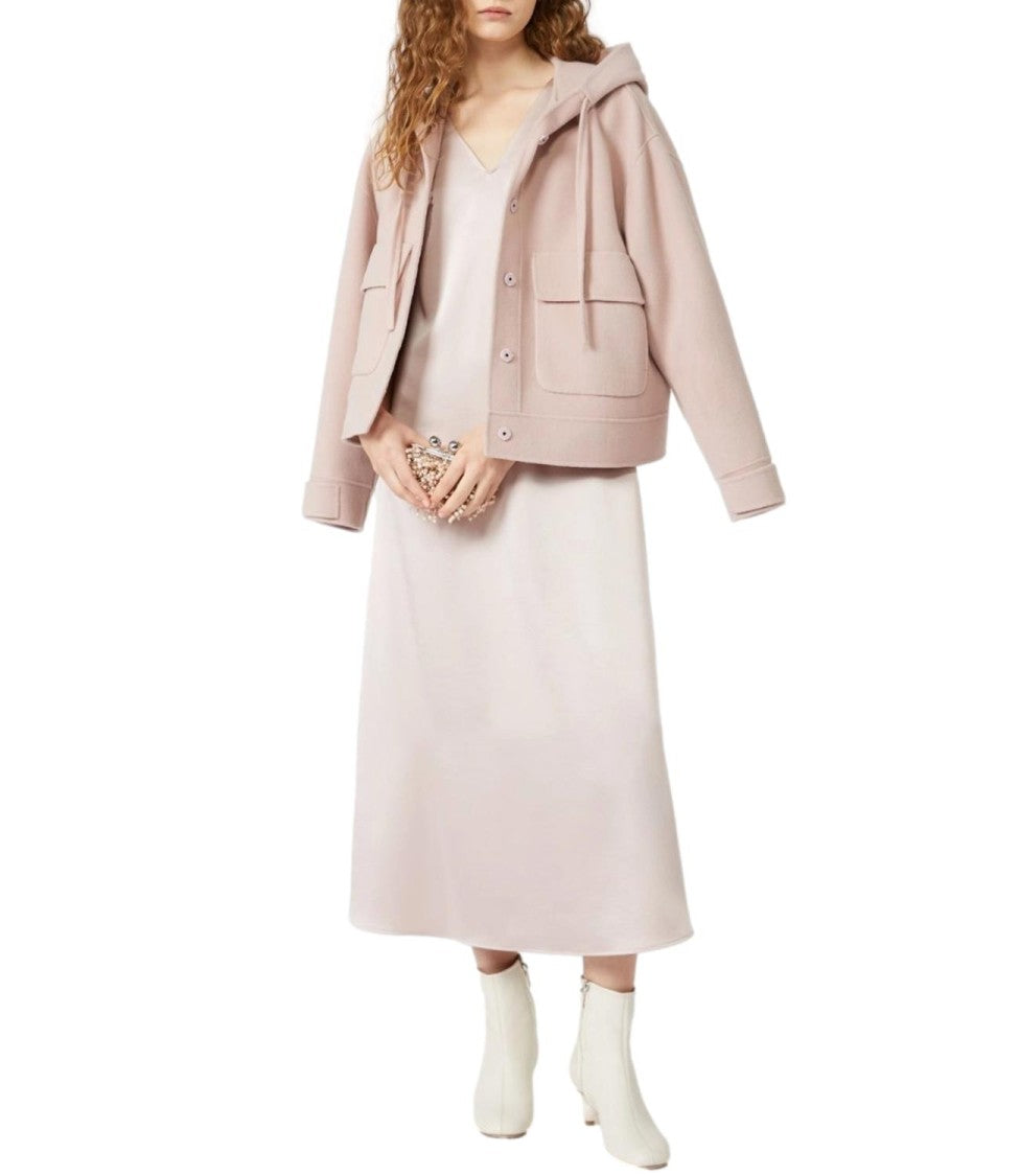 Max Mara Boxy Cropped Jacket With Drawstring Hood