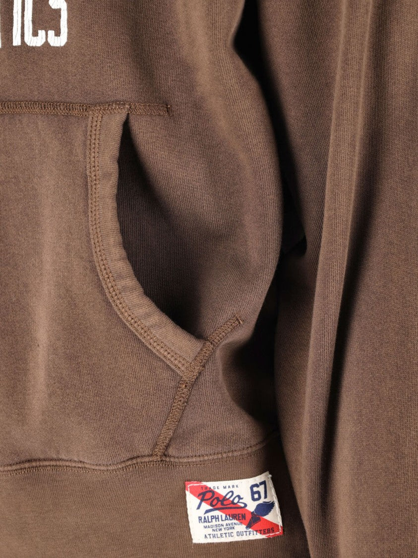 Polo Ralph Lauren Brown Printed Graphic Cotton Hoodie