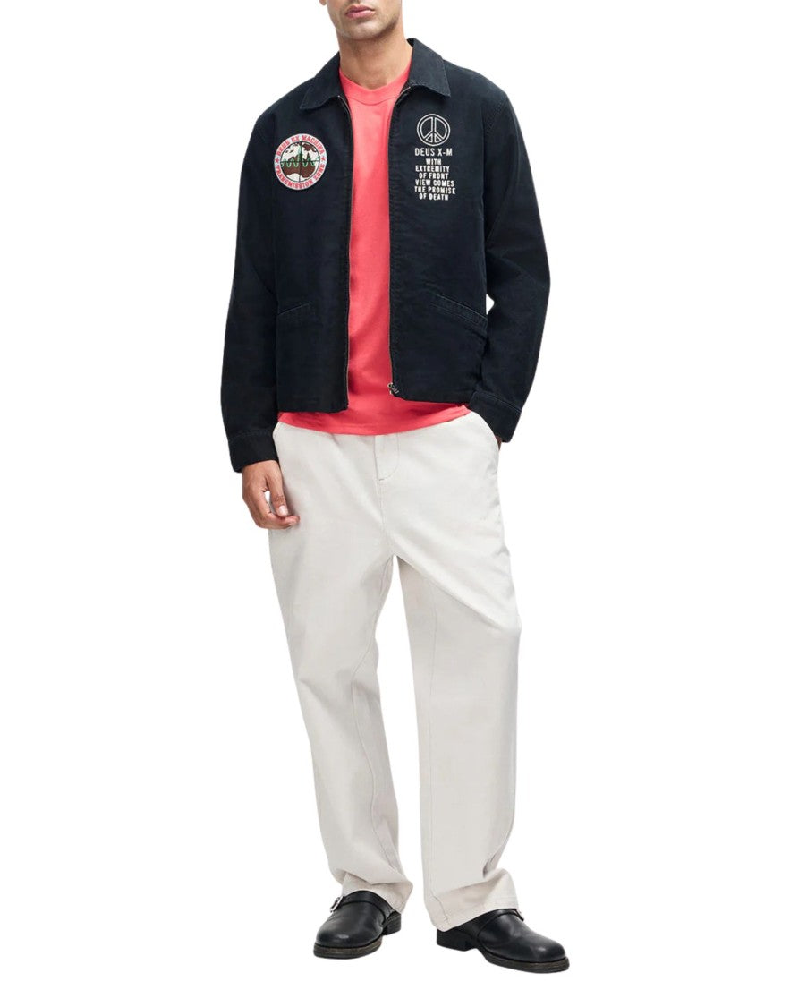Deus Ex Machina Black Fugazi Embroidered Cotton Sateen Souvenir Jacket