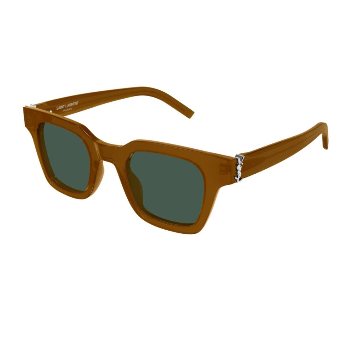 Saint Laurent Brown Linea Monogram Recycled Acetate Square Sunglasses