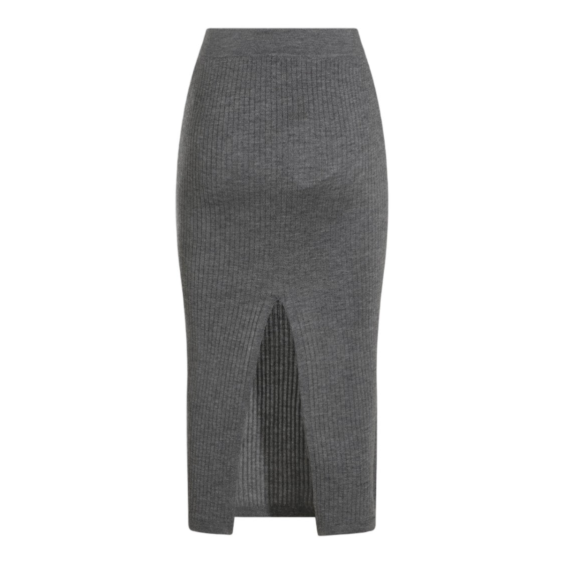 Malo Ribbed Knit Slit Midi Skirt