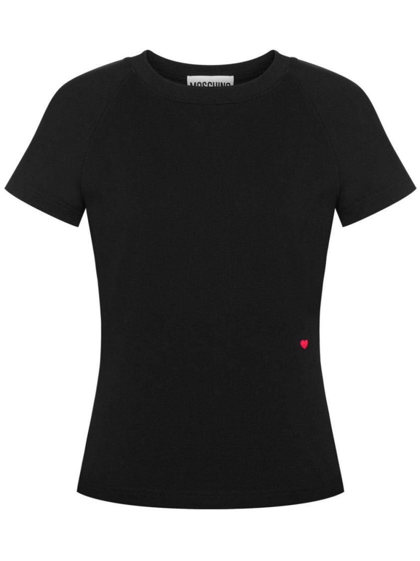 Moschino Cotton Heart Motif Short-Sleeve Top