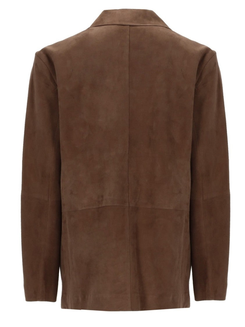 Max Mara Anfora Brown Tailored Leather Jacket