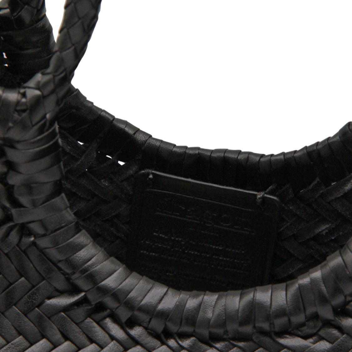 Dragon Diffusion Woven Black Tote Bag With Intricate Weave Design