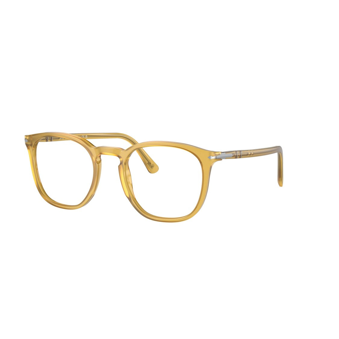 Persol 0Po3318v Translucent Amber Acetate Eyeglasses With Keyhole Bridge