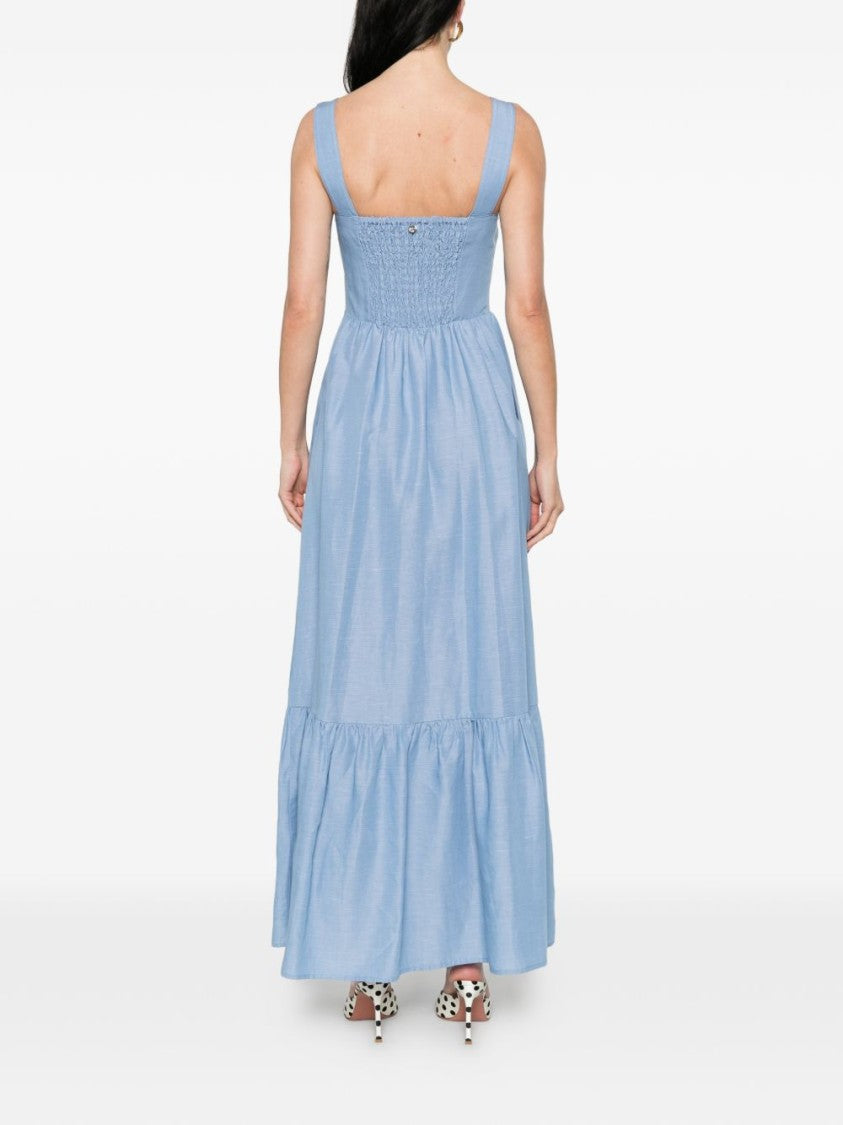 Liu Jo Light Blue Bow Ruffled Day Dress
