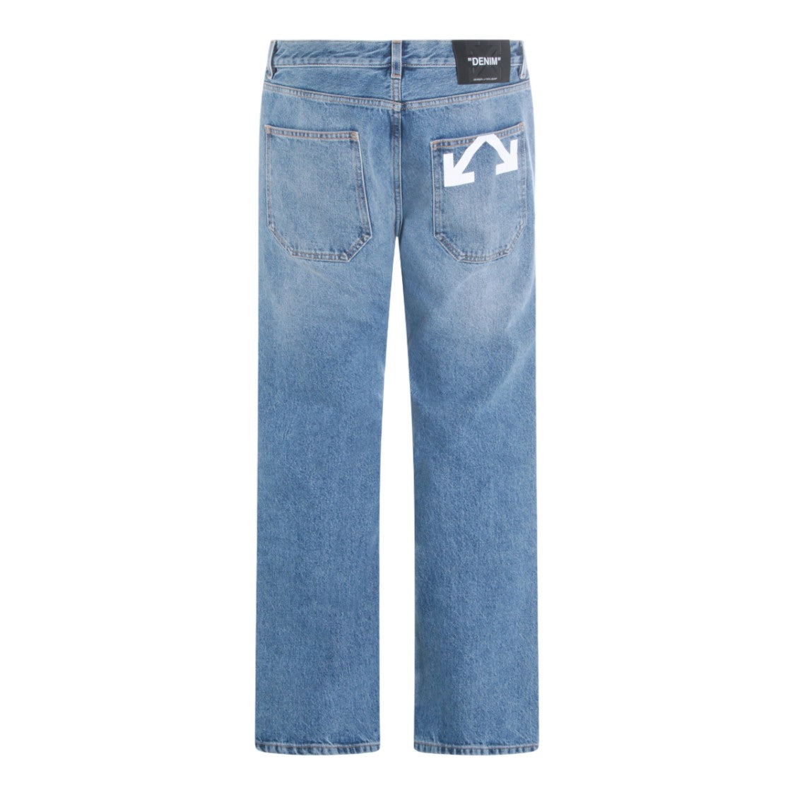 Off-White Straight-Leg Denim Jeans With Distinctive Arrow Graphic