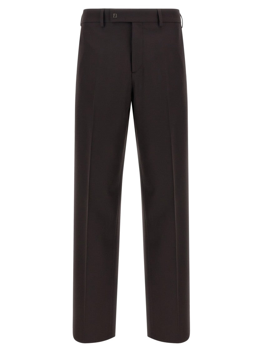 Fendi Straight-Leg Wool Crêpe Pants With Tailored Pleat