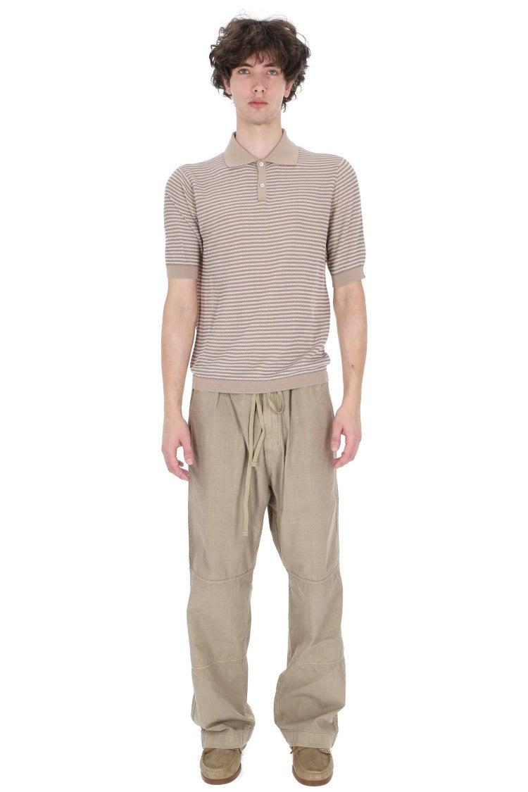 Ballantyne Beige Textured Cotton Polo Shirt