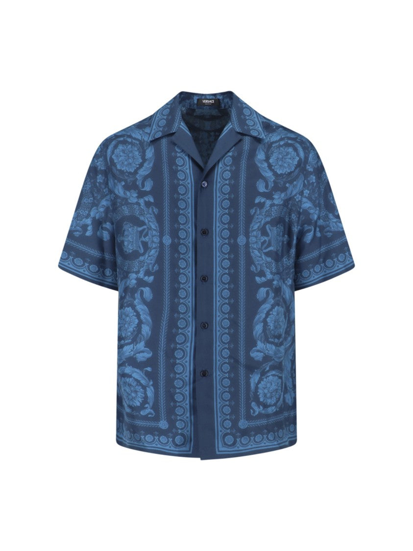 Versace "Barocco" Silk Shirt – Blue
