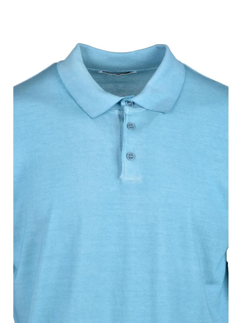 Kangra Aqua Cotton Polo Knit