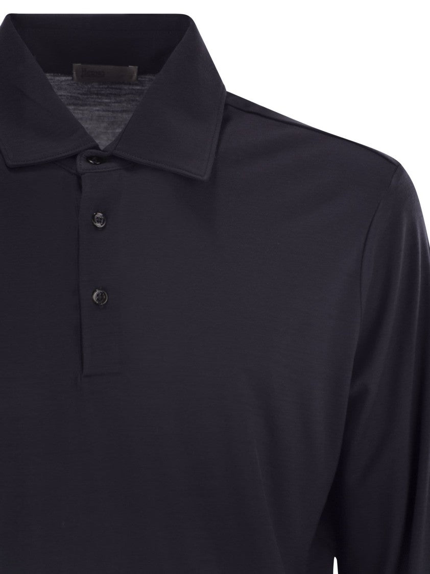 Herno Resort Polo Shirt In Soft Wool Knit