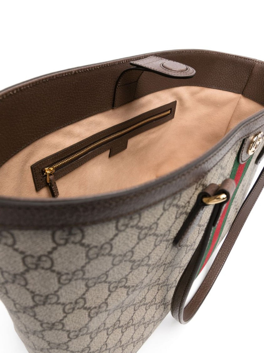 Gucci Beige Ophidia Large Supreme Web Tote Bag