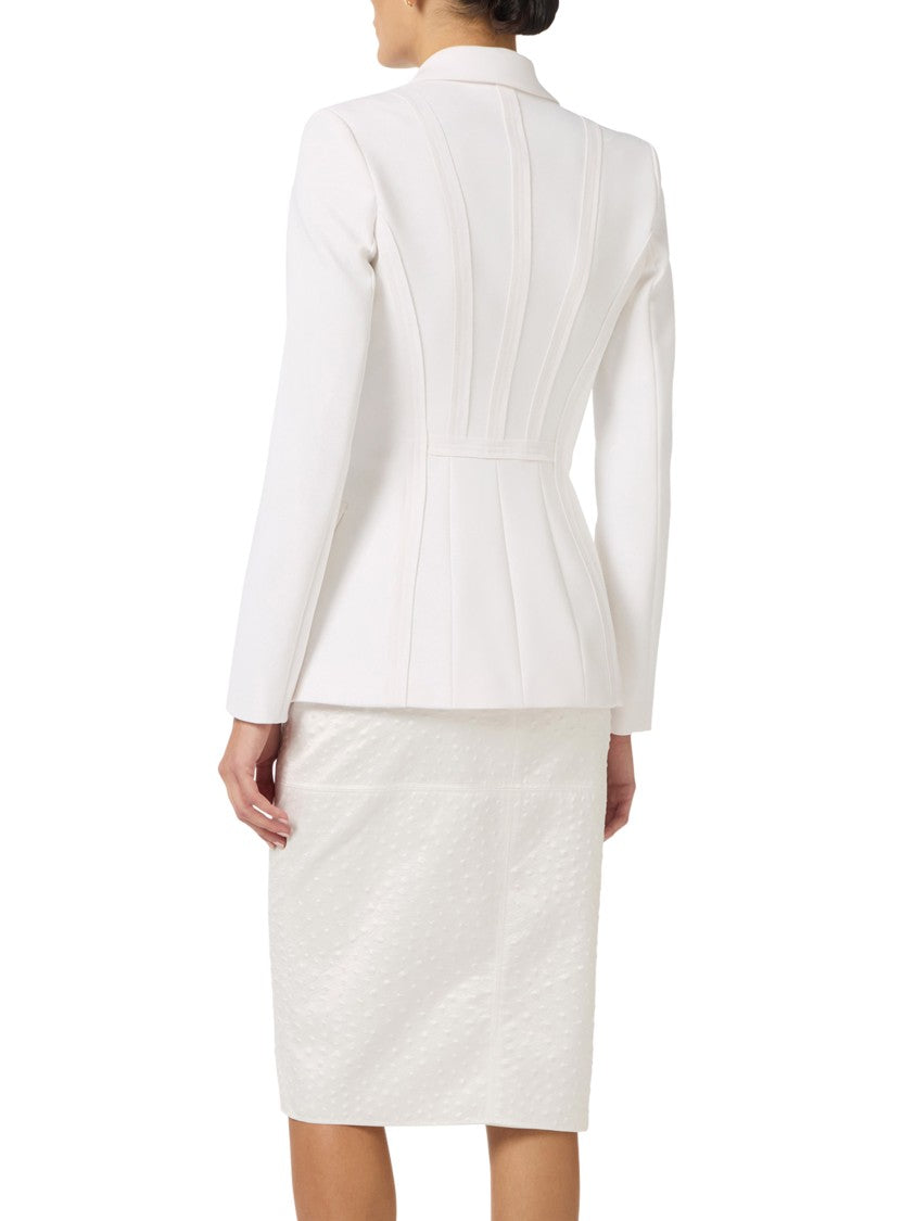 Elisabetta Franchi Tailored White Blazer With Structured Silhouette