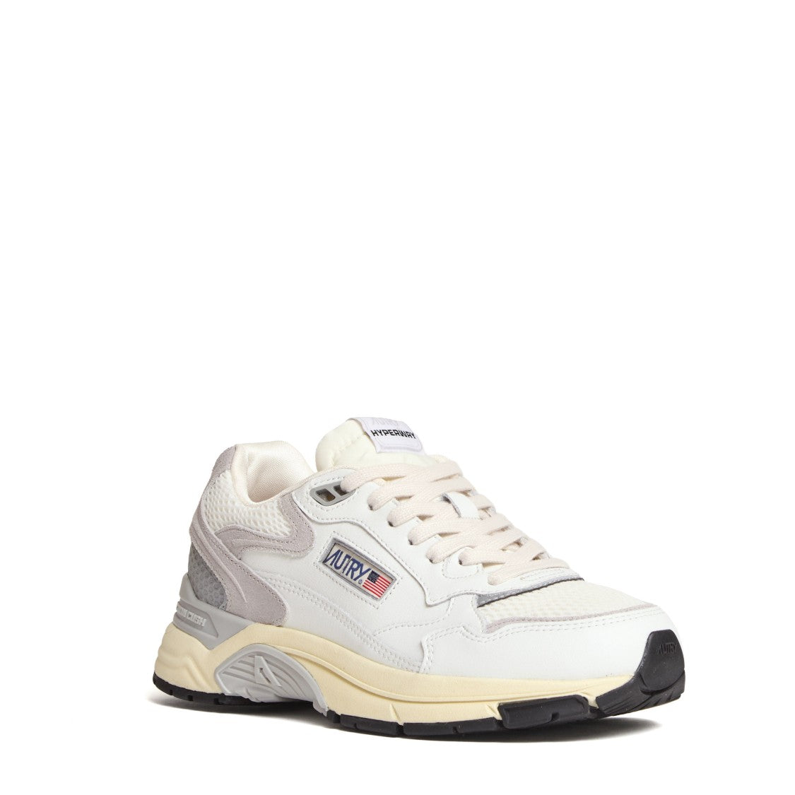 Autry White Gray Mesh Suede Sneakers