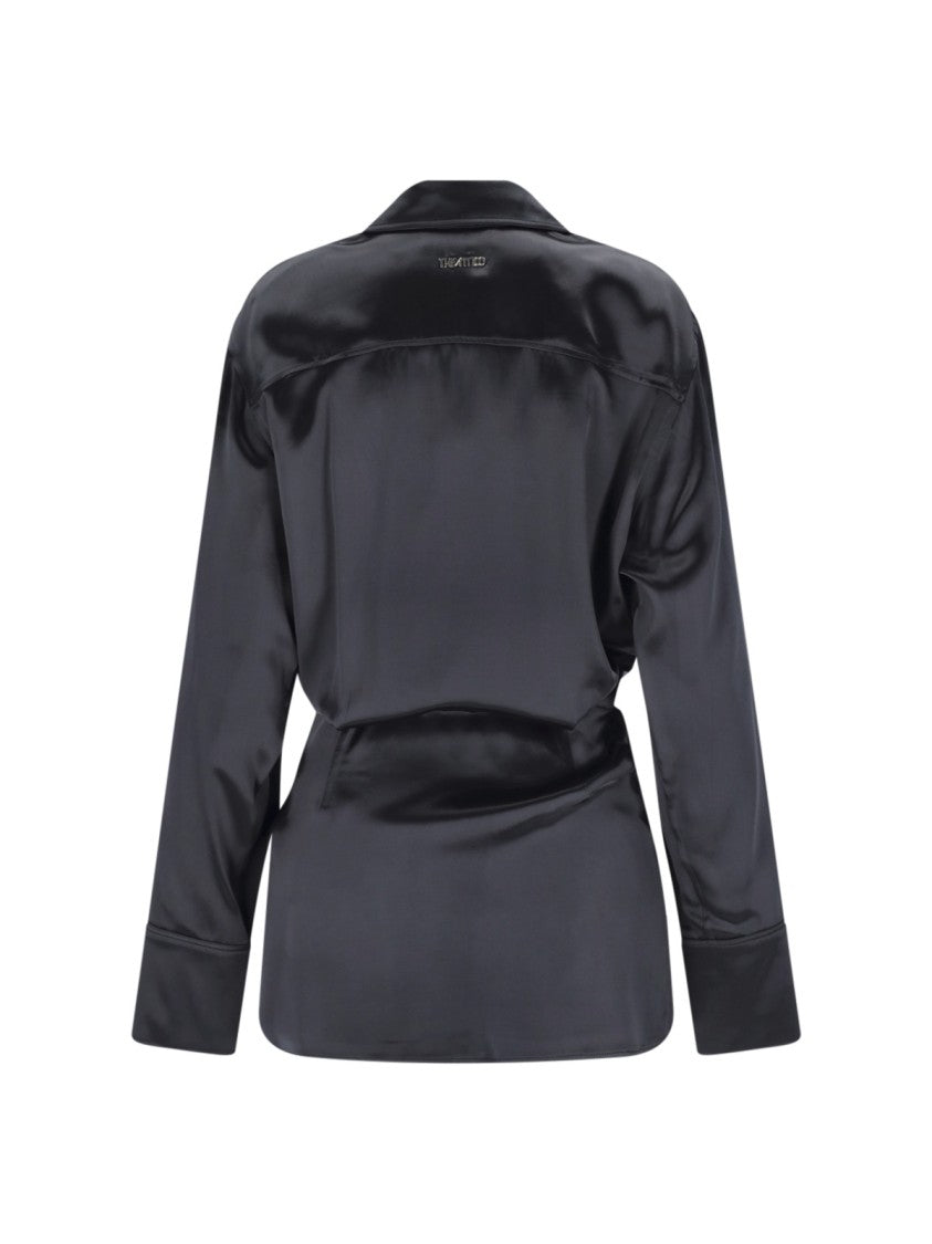 The Attico Mini Chemisier Dress – Black