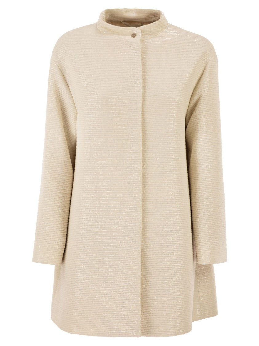 Herno Overcoat With All-Over Sequins