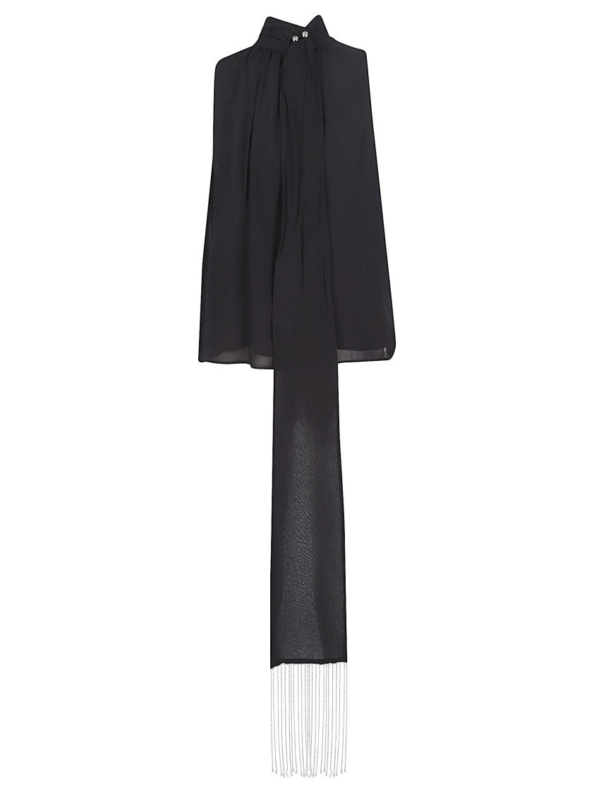 Patrizia Pepe High Neck Viscose Scarf Blouse