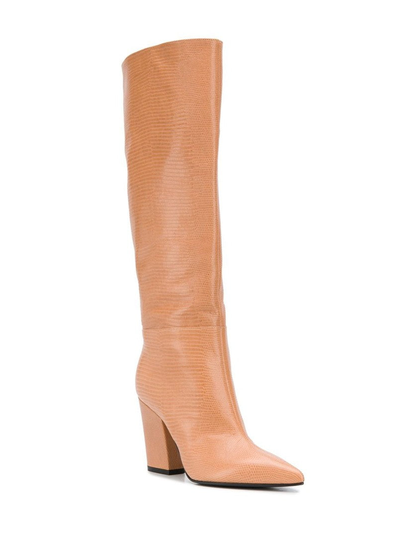 Sergio Rossi Pointed Toe High Block Heeled Long Boots