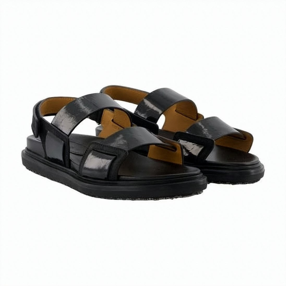 Marni Smooth Leather Sandals With Adjustable Back Strap
