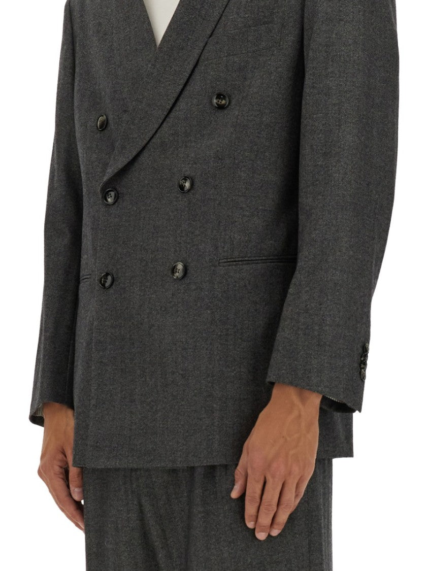 Giorgio Armani Tailored Grey Suit With Double-Breasted Blazer