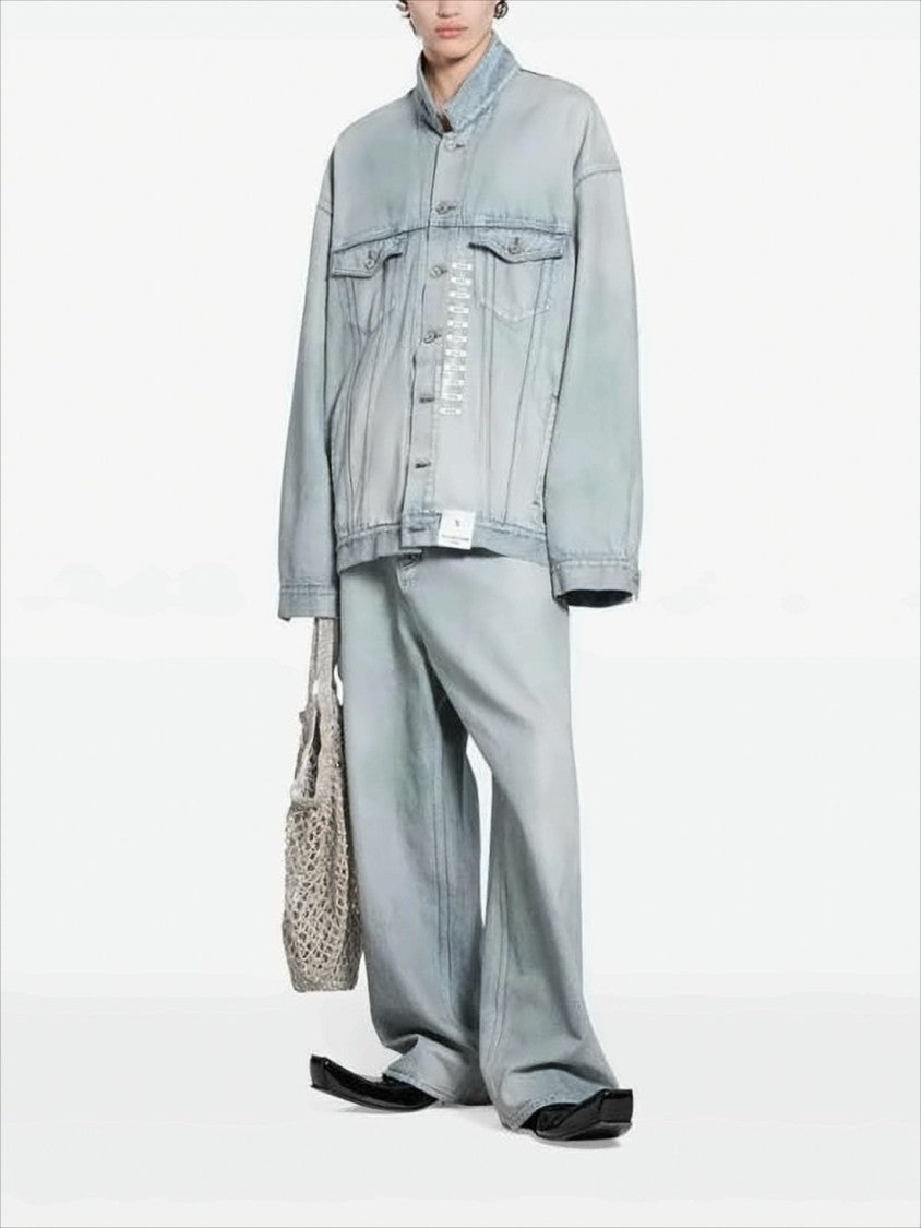 Balenciaga Light Washed Cotton Oversized Denim Jacket