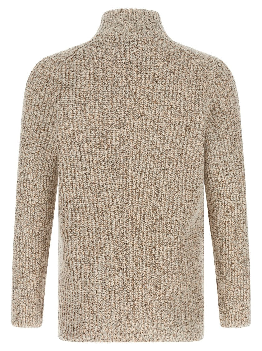Brunello Cucinelli Textured Half-English Rib Knit Cardigan