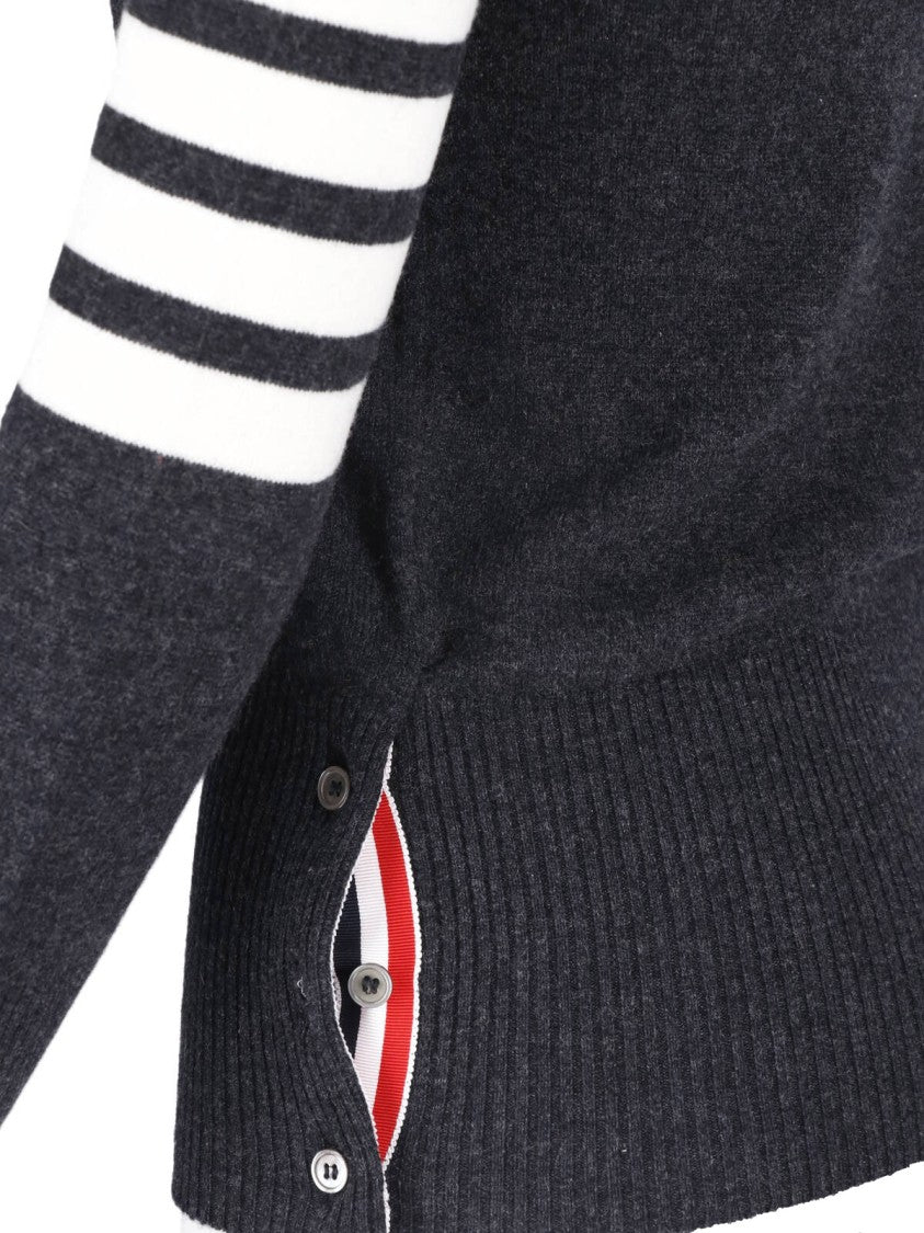 Thom Browne Dark Grey Cashmere 4-Bar Cardigan