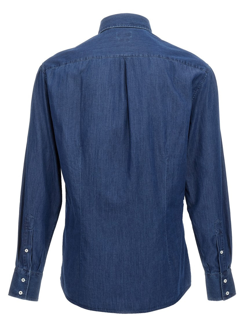 Brunello Cucinelli Tailored Blue Chambray Shirt