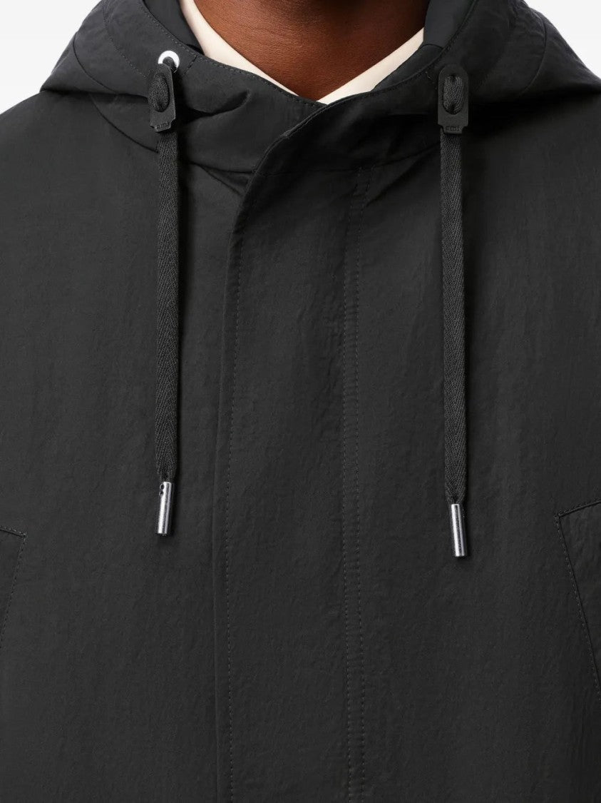 Ami Hooded Padded Parka With Adjustable Cuffs And Fishtail Hem