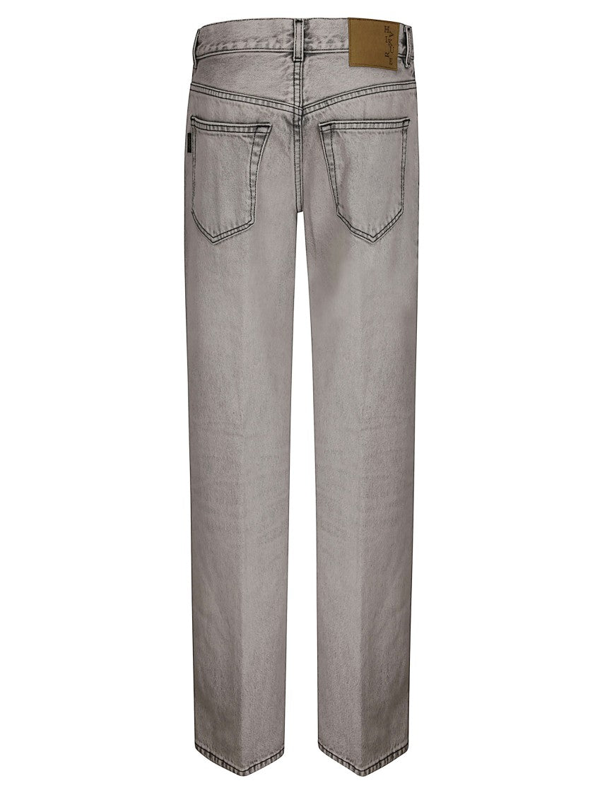 Haikure Light Wash Straight-Leg Five-Pocket Jeans