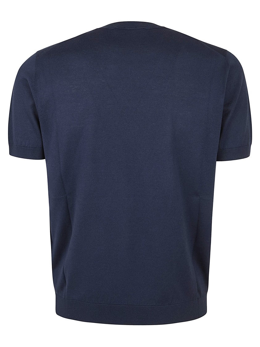 Lardini Silk Knit Sweater With Crew Neck And Ribbed Details