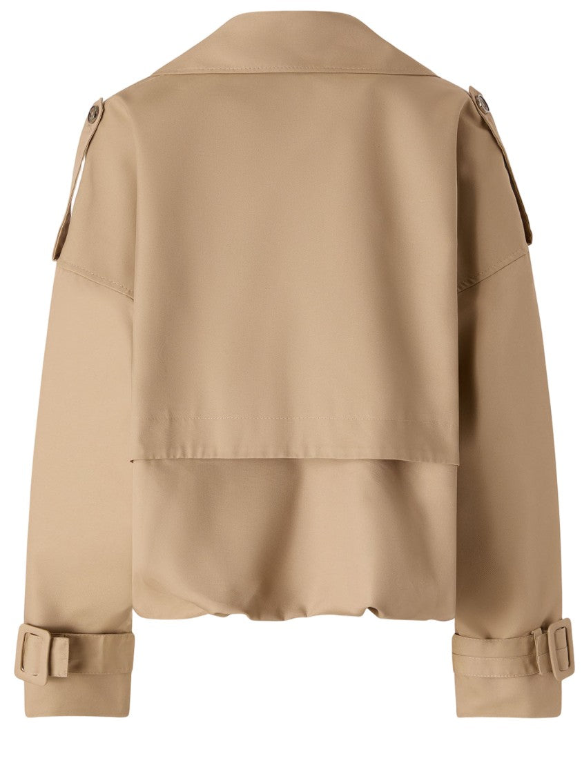 Pinko Short Double-Breasted Trench Coat In Cotton Blend
