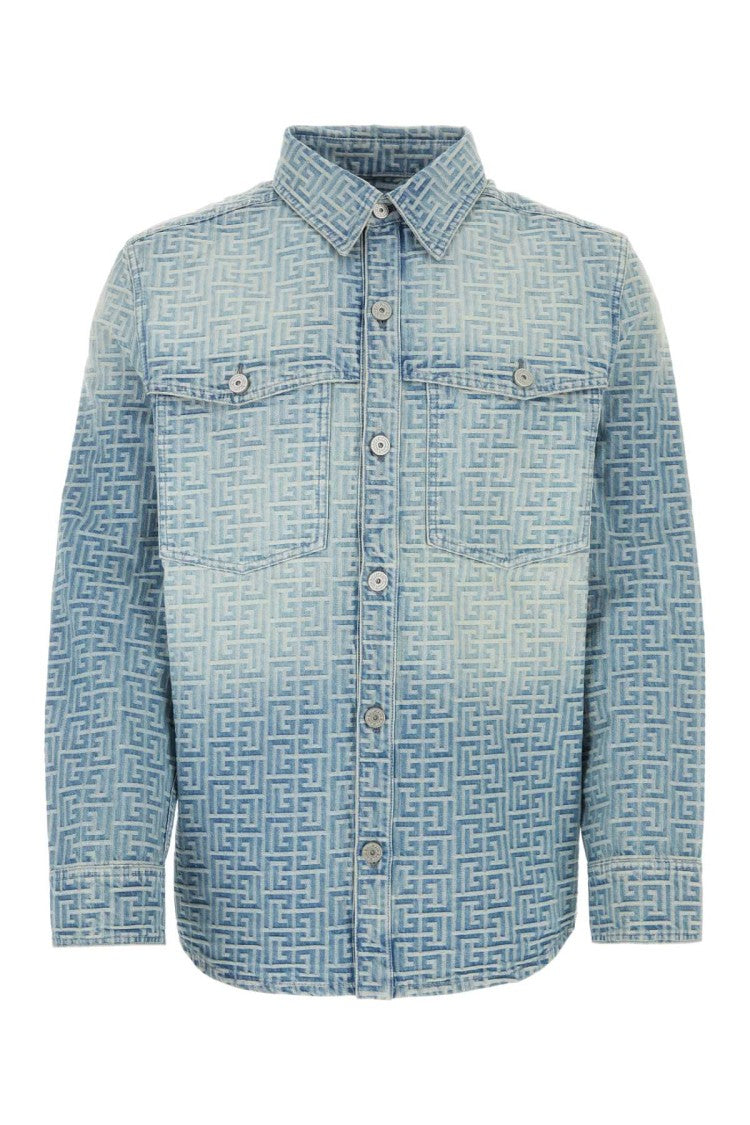 Balmain Embroidered Denim Shirt