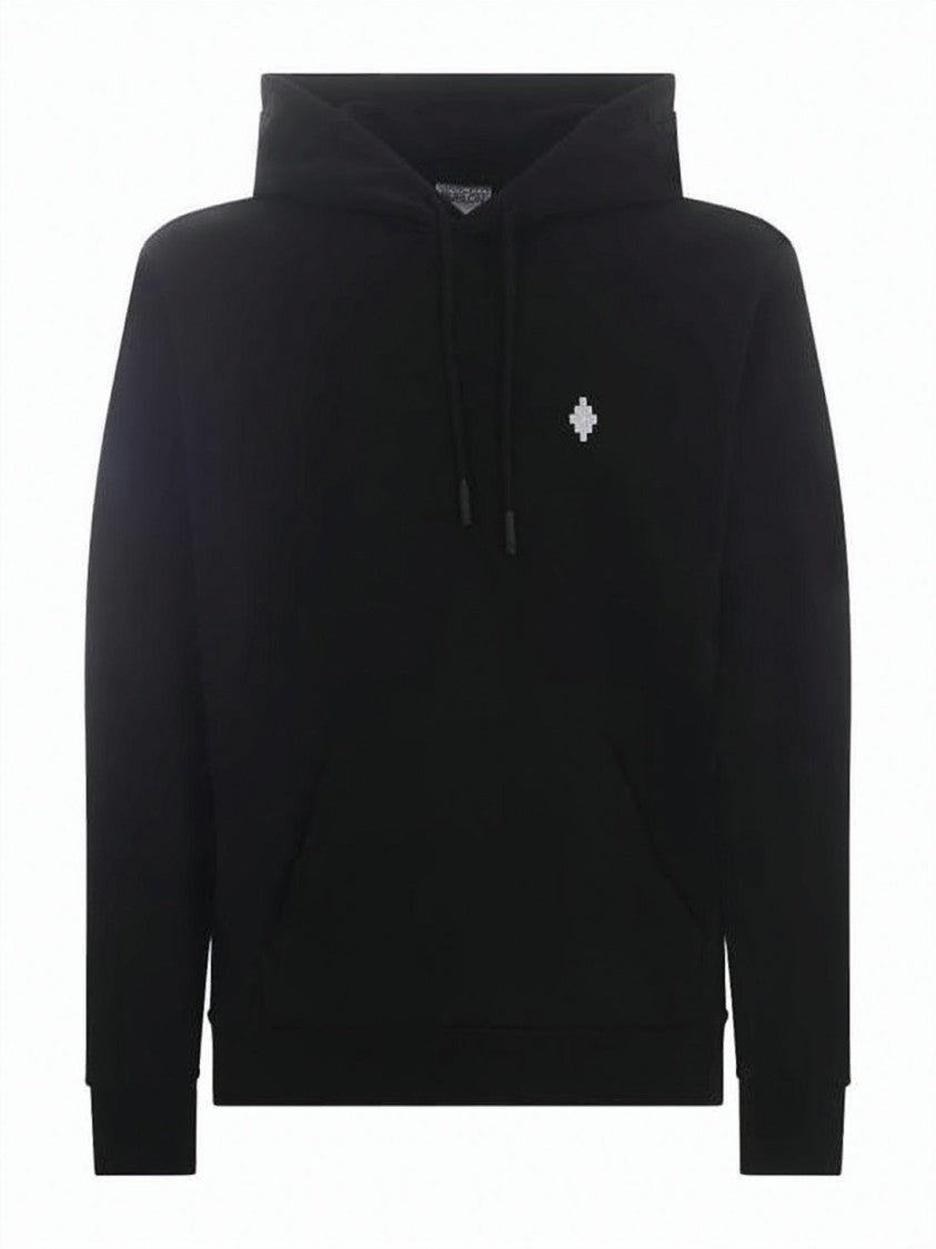 Marcelo Burlon Solid Black Hoodie With Subtle Emblem And Classic Design