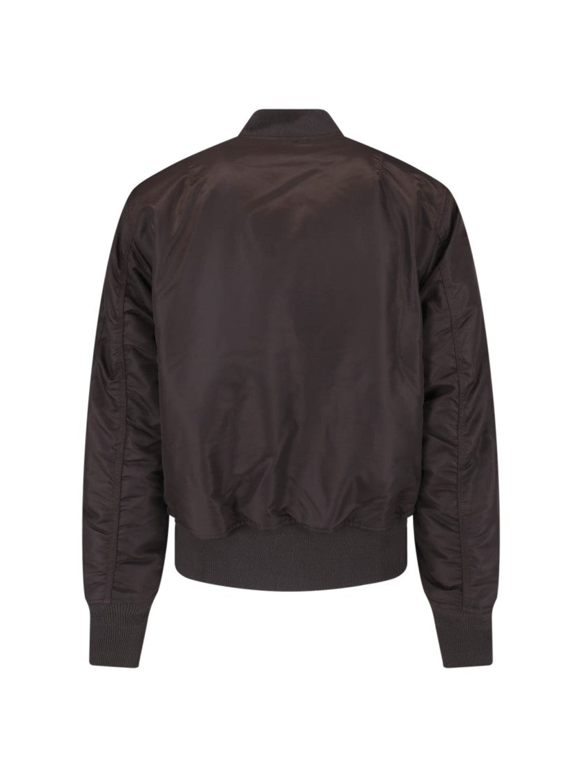 Alpha Industries Brown Nylon Reversible Ma-1 Bomber Jacket