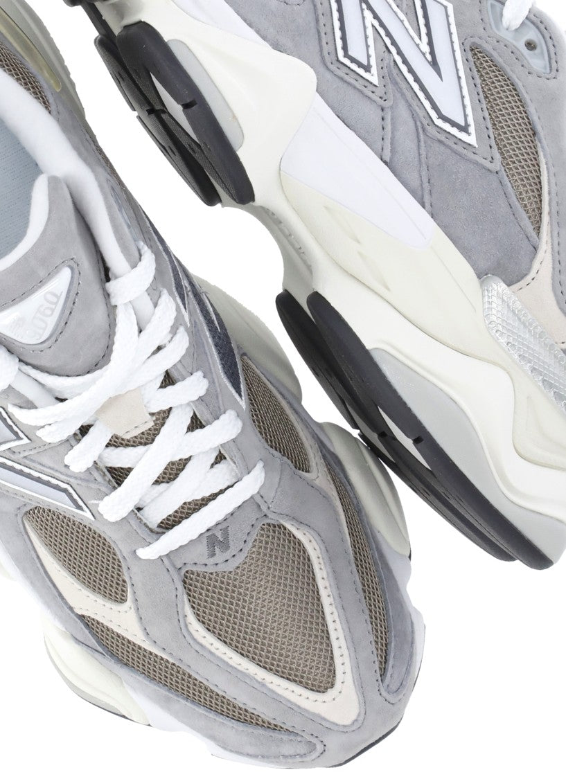 New Balance Grey Suede Leather And Fabric 9060 Sneakers