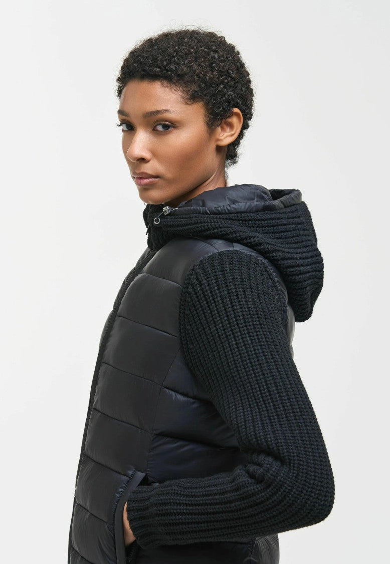 Colmar Quilted Hooded Knitted Sleeves Jacket