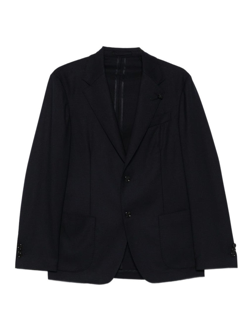 Lardini Structured Blue Blazer With Tailored Fit